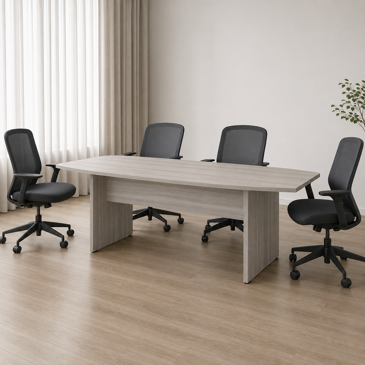 MESA DE REUNIÃO SEMI-OVAL | PRIMA CLEAN 25mm