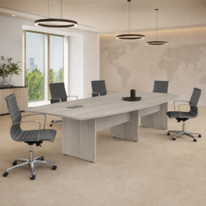 MESA DE REUNIÃO SEMI-OVAL BIPARTIDA | PRIMA CLEAN 25mm