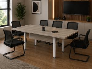 MESA DE REUNIÃO RETANGULAR PÉ TRAVE | PRIMA ARQ 25mm
