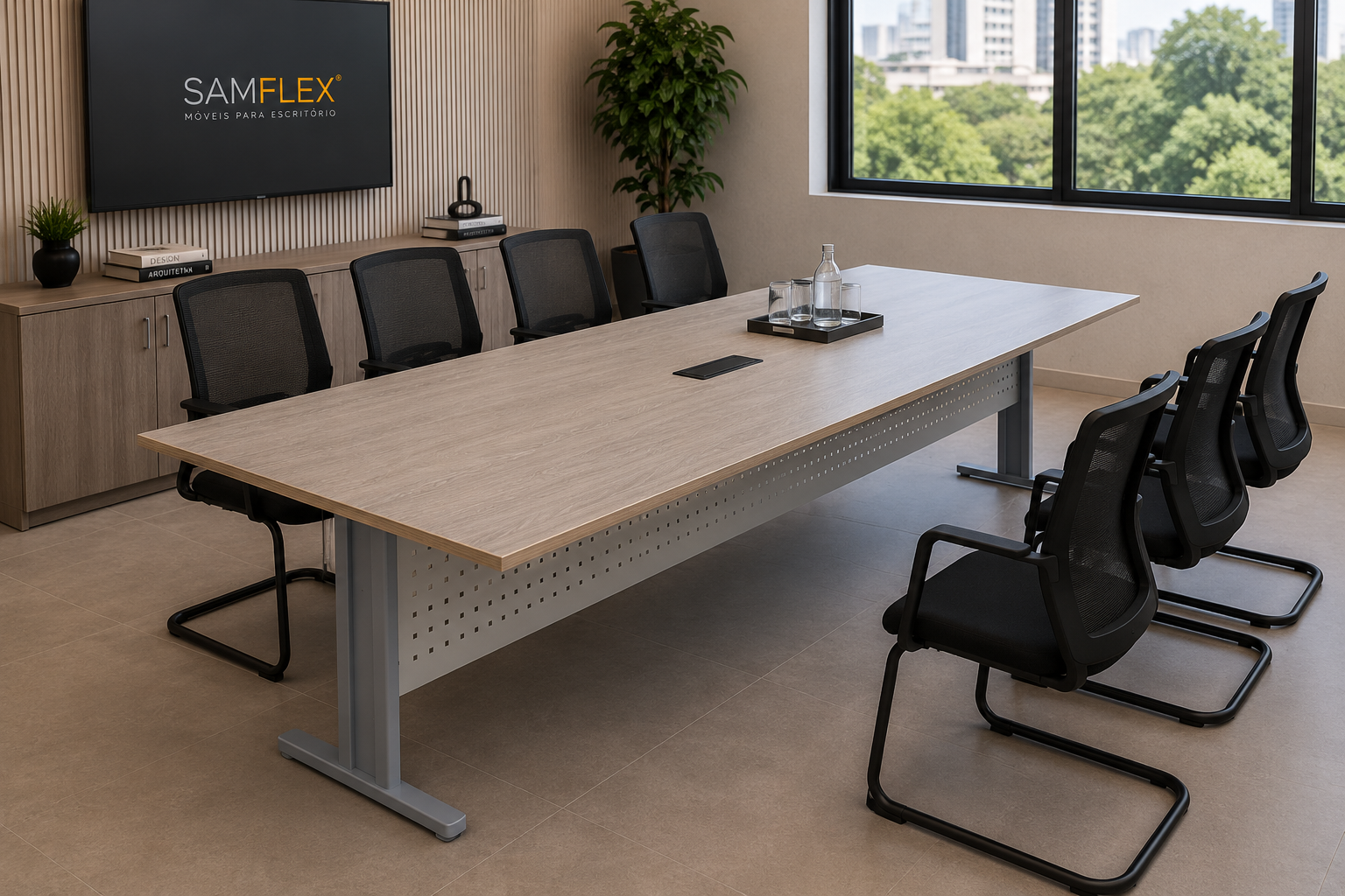 MESA DE REUNIÃO RETANGULAR | LINHA GOLD