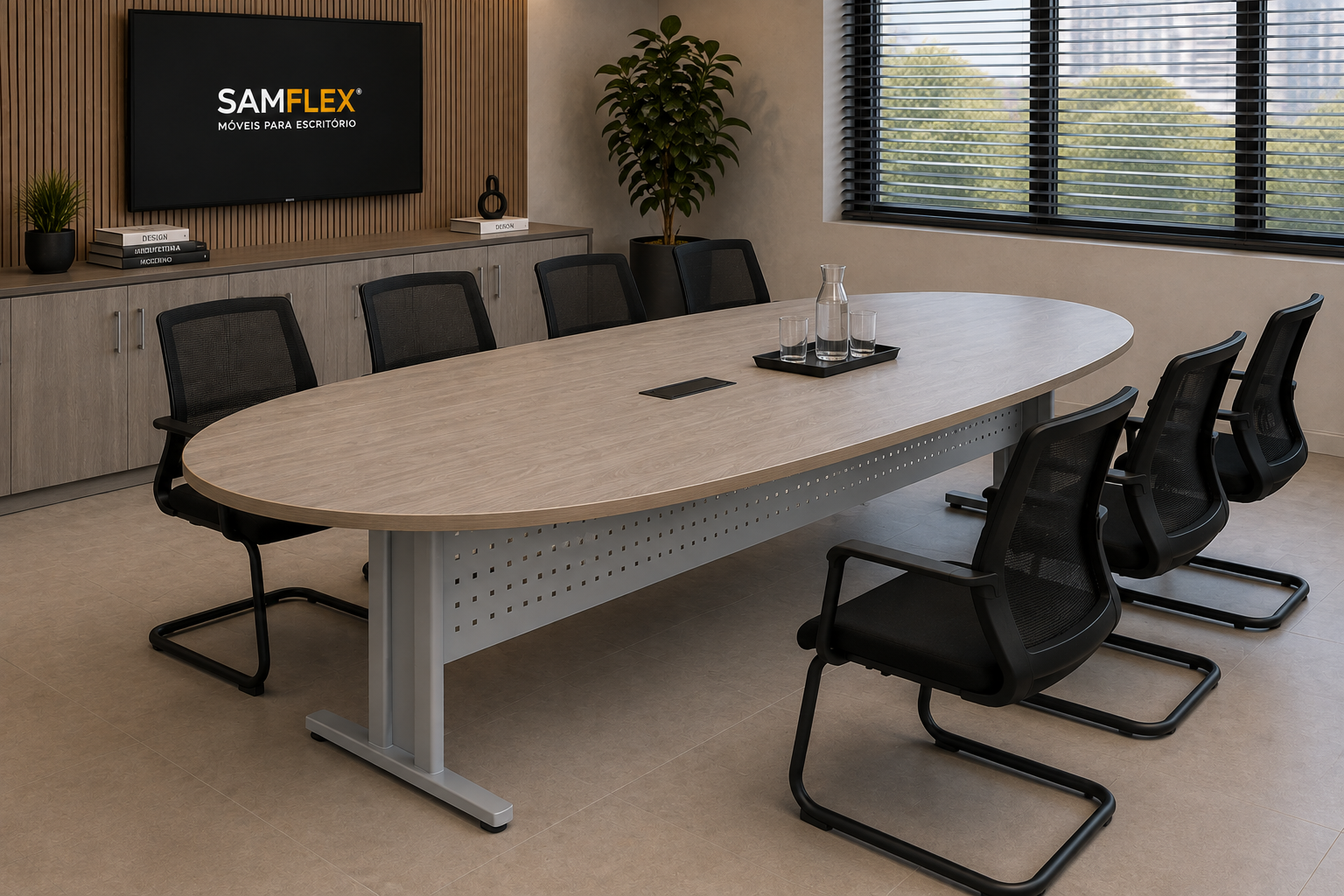 MESA DE REUNIÃO OVAL | LINHA GOLD