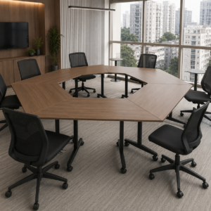 MESA REBATÍVEL TRAPEZOIDAL MODELO  | LINHA BEND